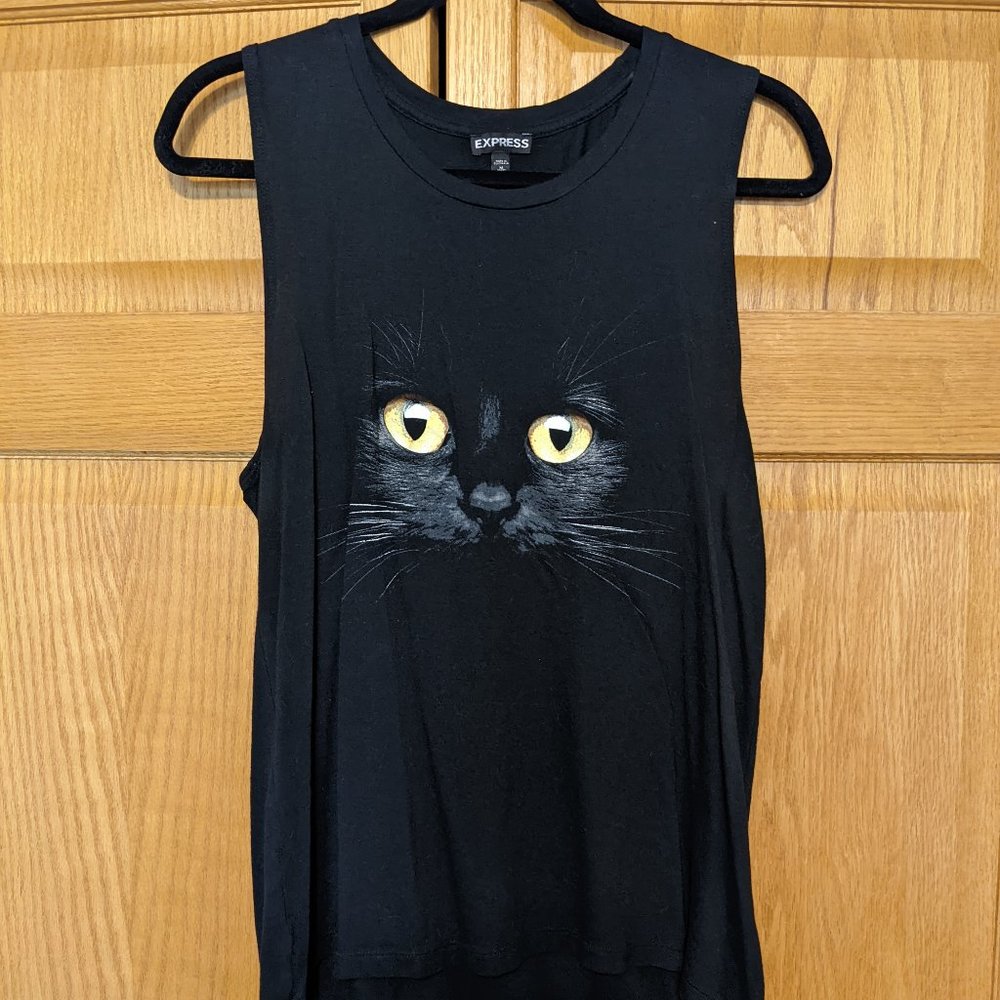 Express Black Cat Muscle Tee